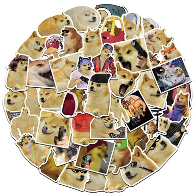 50PCS Meme Dog Sticker Funny Dog Stickers Pack Cute Animal Waterproof Vinyl Decals for Water Bottle Laptop Luggage Scrapbook