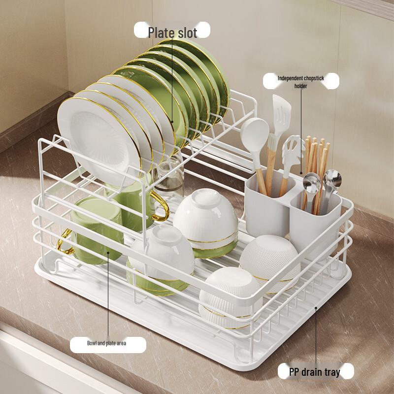 Nordic Style Single-Tier Dish Drainer Rack