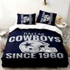 Dallas Cowboys 3pc set Perfect for bedroom use Comfortable bedding set includes a duvet cover and two pillowcases Ideal birthday or Christmas gift