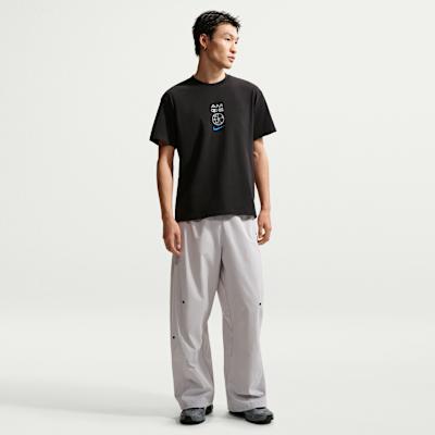Nike T Shirts Men's Black/Royal Blue Crew Neck Moderate