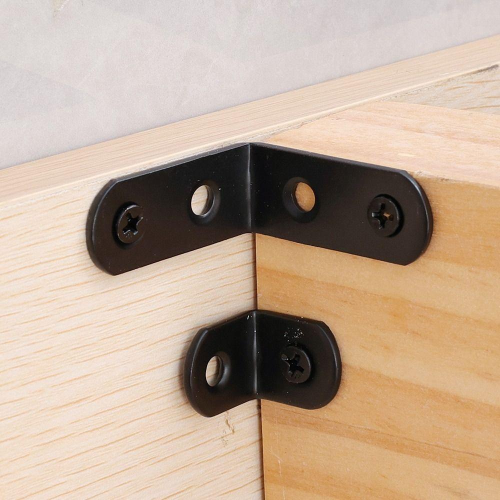 10Sets Furniture Fastener Corner Brace Joint Iron Shelf Support Bracket Durable Angle Bracket