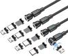 Magnetic Charging 3A Fast Charging To Charging X 4 Cable, + Data, 0.5M + 0.5M + 0.5M + 0.5M, Type-C USB-B Cable, 4-Pack, 540-Degree Rotation,