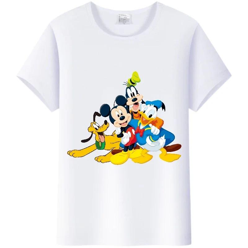 Fashion Blouses Cartoon Mickey Mouse Minnie Friend Printed Family T-Shirts Tshirt Harajuku 90S Tops Gift Unisex