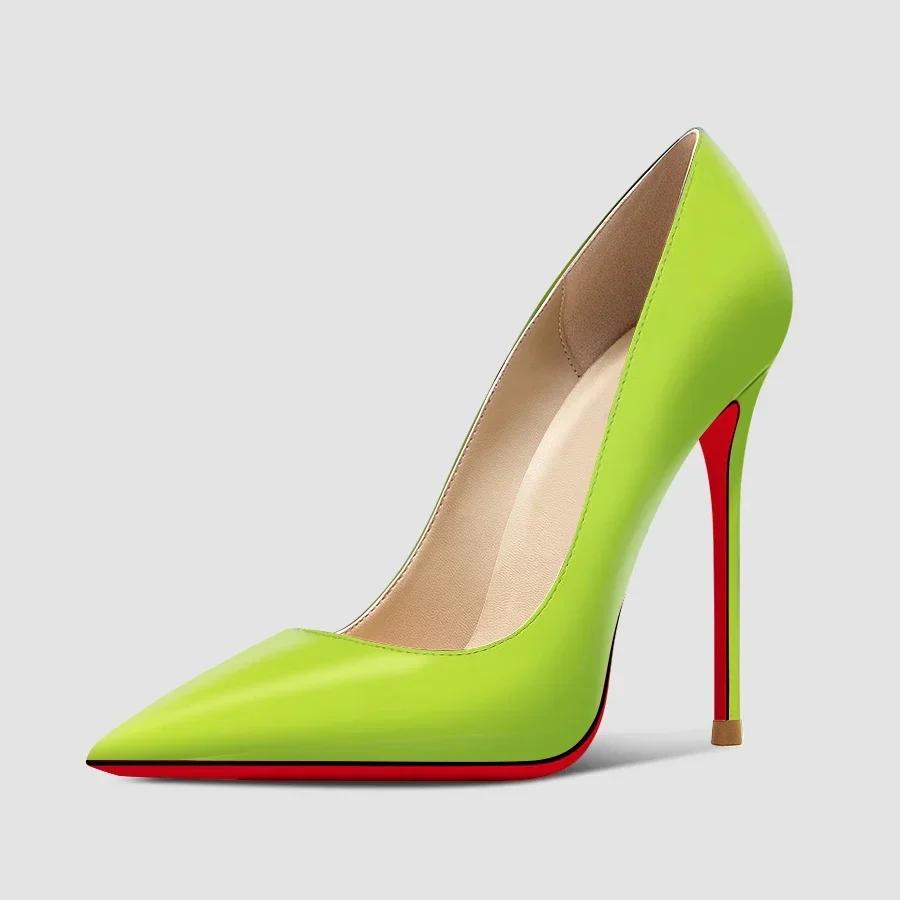 Fashion Customized Color Summer New 12cm Black Super High Heels for Women and Men, Slim Heels, Oversized, Sexy Pointed Single Shoes