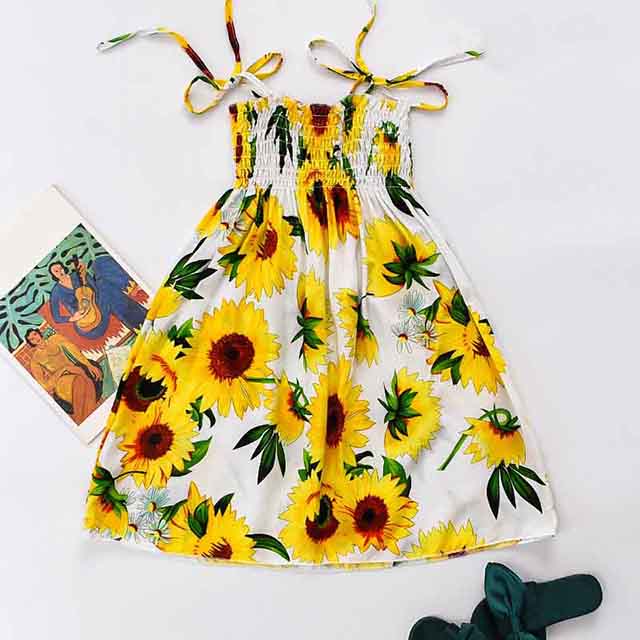 Rochie de vară cu flori pentru fete, cu bretele, volane, stil boem, rochii de prințesă de plajă pentru îmbrăcăminte fete 2 6 8 12 ani