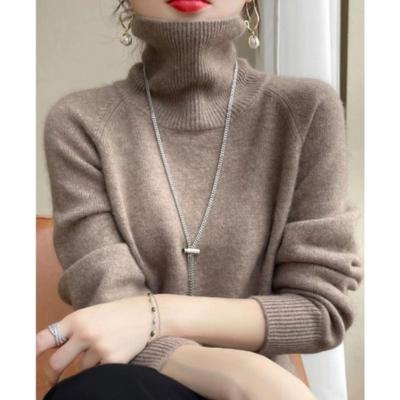 Turtleneck Long-sleeved Bottoming Shirt Autumn and Winter Solid Color Outer Sweater Age-reducing Thickened Comfortable Pullover Knitted Sweater Top