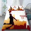 Copripiumino da Basket per Ragazzi Nero con Motivo a Palla Tema Sportivo Biancheria da Letto Bambini Adolescenti Campo da Basket Decorazione Stanza Giochi Competitivi