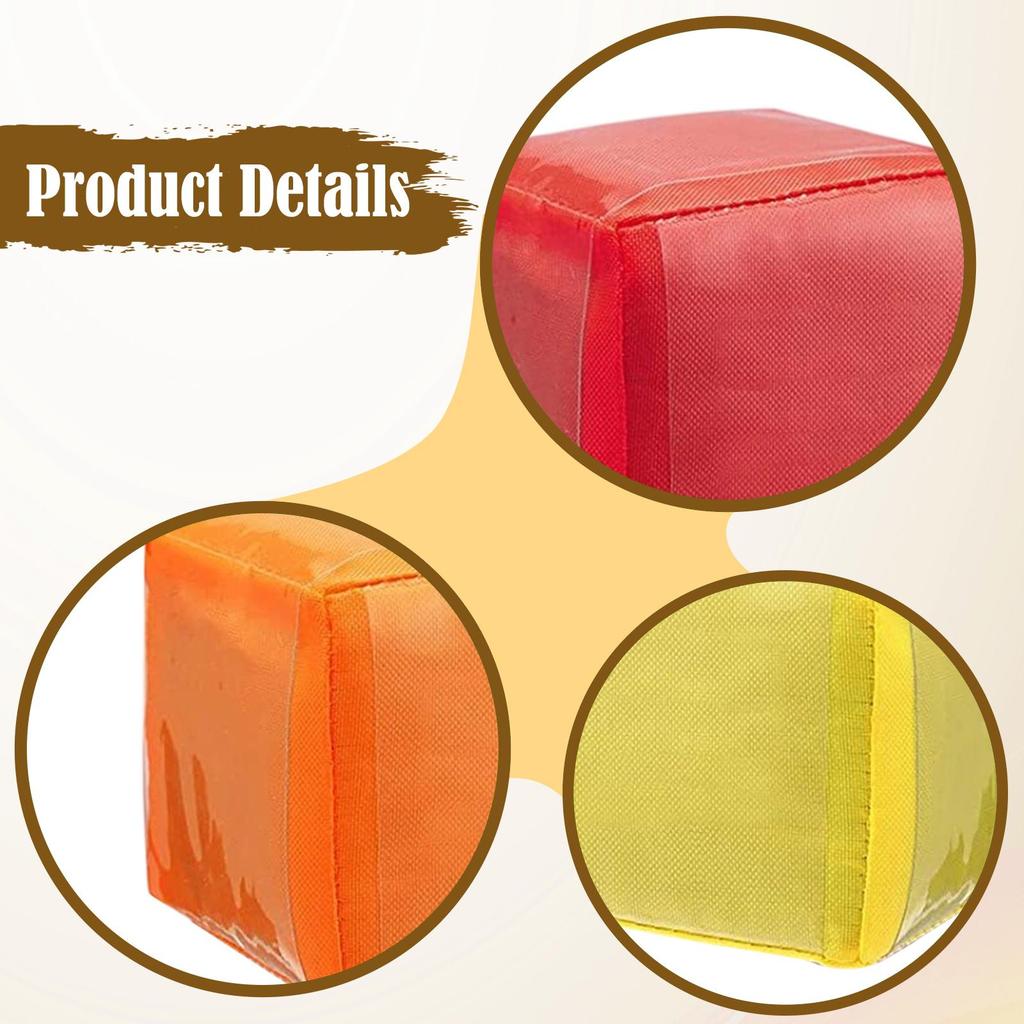 3 Pieces Dice with Clear Pockets Birthday Gift 3.9 inch Large Soft Differentiated Instruction Cubes for Teaching Stacking Blocks