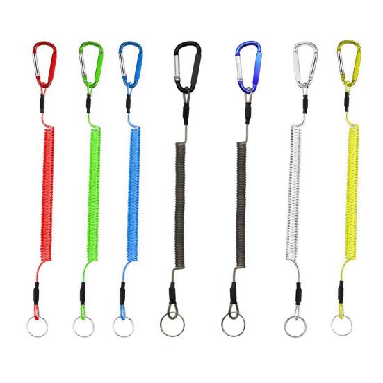 Anti-lost Rope with Carabiner Boating Fishing Lanyard Heavy Duty Pliers Tools Multifunctional Outdoor Retractable Coiled Tether