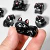 1/6Pcs Cartoon Kitten Miniature Figurine - Cute Black Cat Resin Ornament for Micro Landscape Home Desktop Decor