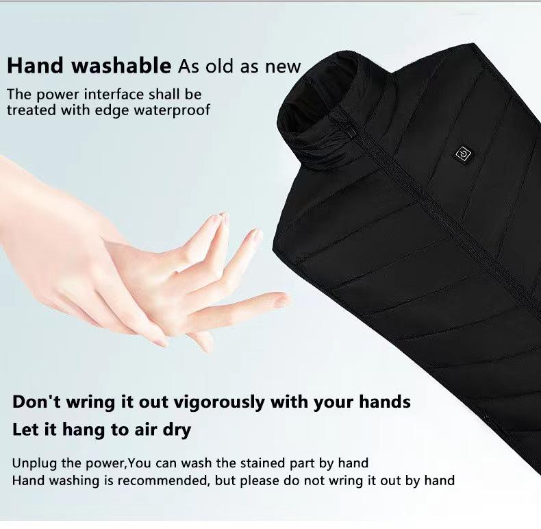 Nine-Zone USB Electric Smart Heating Vest with Carbon Fiber Warmers.