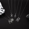 Halloweens Gothic Spiders Skull Pendant Necklace Adjustable Chain Sturdy Alloy Jewelry for Costume Parties