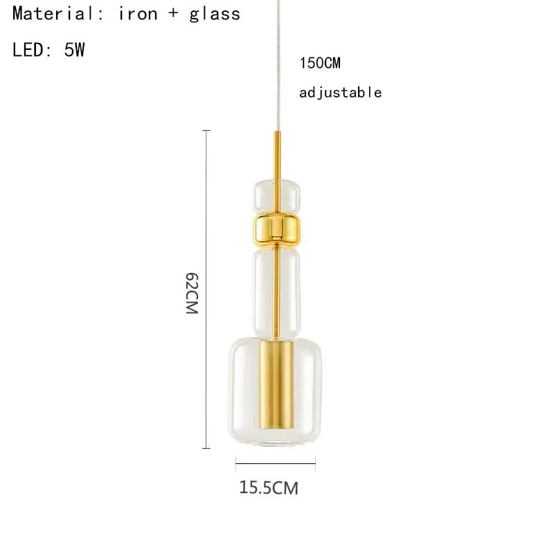 Nordic Clear Glass Pendant Lamp Gold Black Metal Hanging Light Fixtures For Dining Room Kitchen Bar Shop Hanging Bedside Lights
