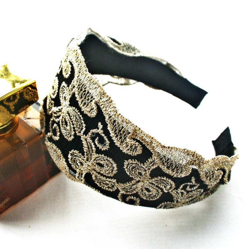 S-shaped Lace Headband Ultra-fine Handmade Embroidered Lace Hair Hoop