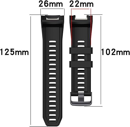 Watchband For Garmin Instinct 2X / Garmin Instinct 2X Solar, 26mm Wide Soft Silicone Replacement Wristband