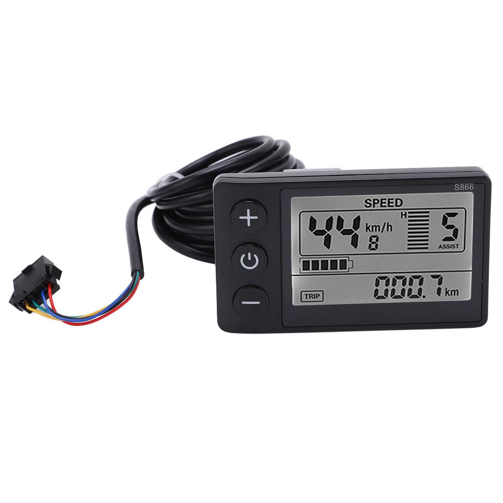 S866 Electric Display LCD Meter 24V 36V 48V Electric Scooter Control Panel with Plug Electric Bike LCD Display Meter Throttles 2