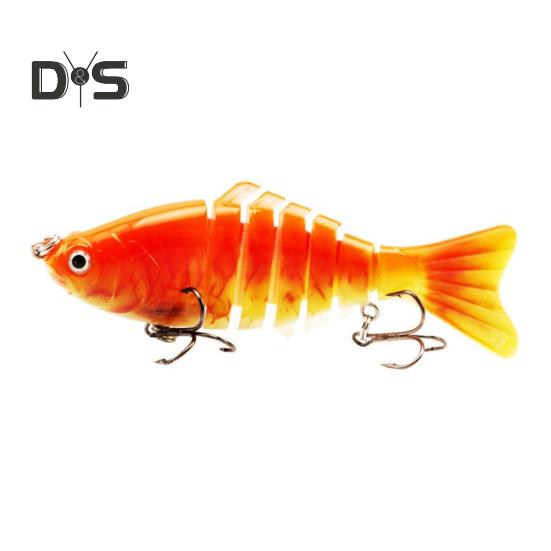 10CM/15.5G Multi-Jointed Fishing Lure with Hooks Realistic 7-Section Swimbait Bionic Hard Artificial Bait Freshwater Saltwater Fishing Accessories
