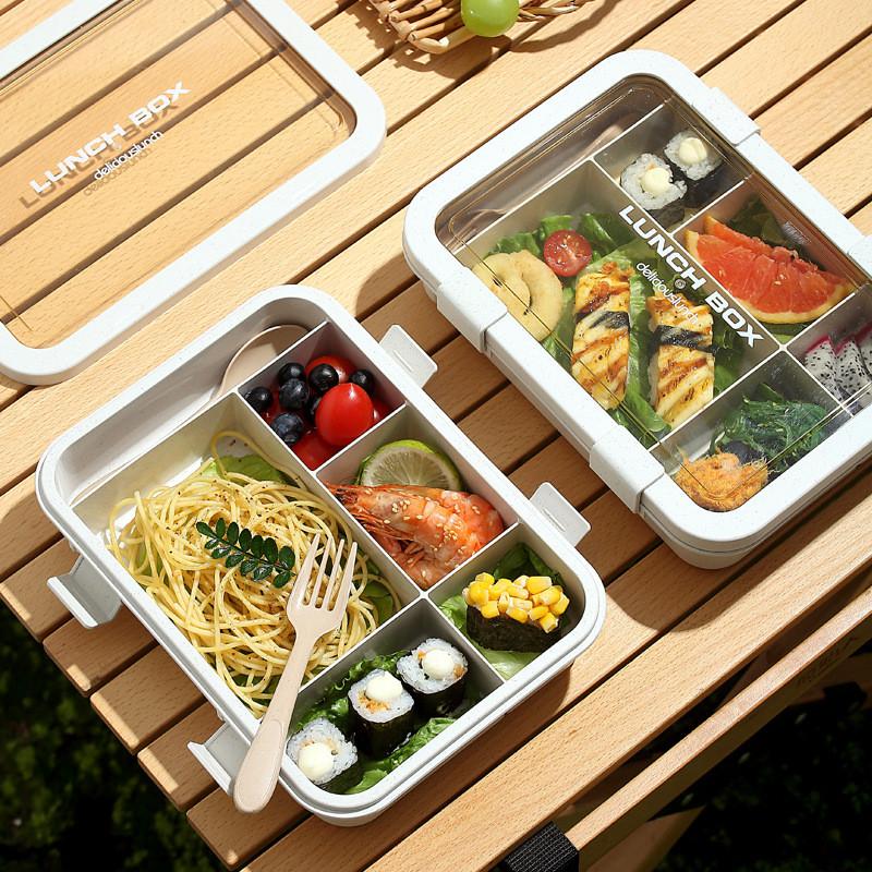 Wheat Straw Lunch Box With Five Compartments For Office And School Use