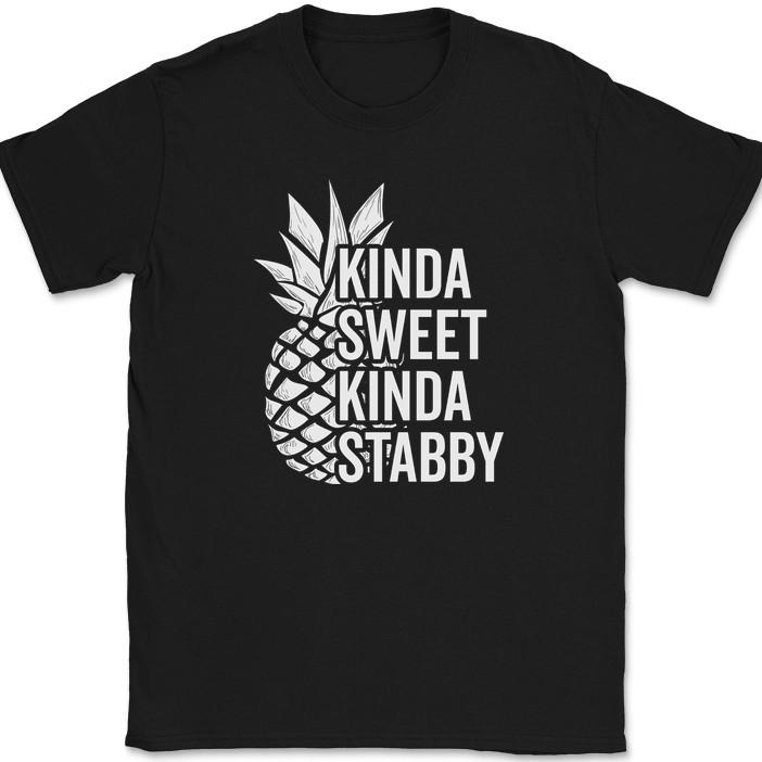 

Kinda Sweet Kinda Stabby Pineapple T-Shirt Funny Food Humor Sarcastic Tee 4XL