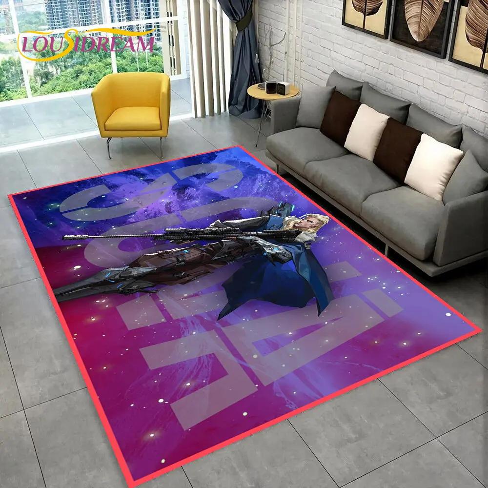 Tappeto da Gioco HD Serie Valorant, Tappeto per Casa Soggiorno Camera da Letto Divano Zerbino Decorazione, Tappetino Antiscivolo per Giochi per Bambini