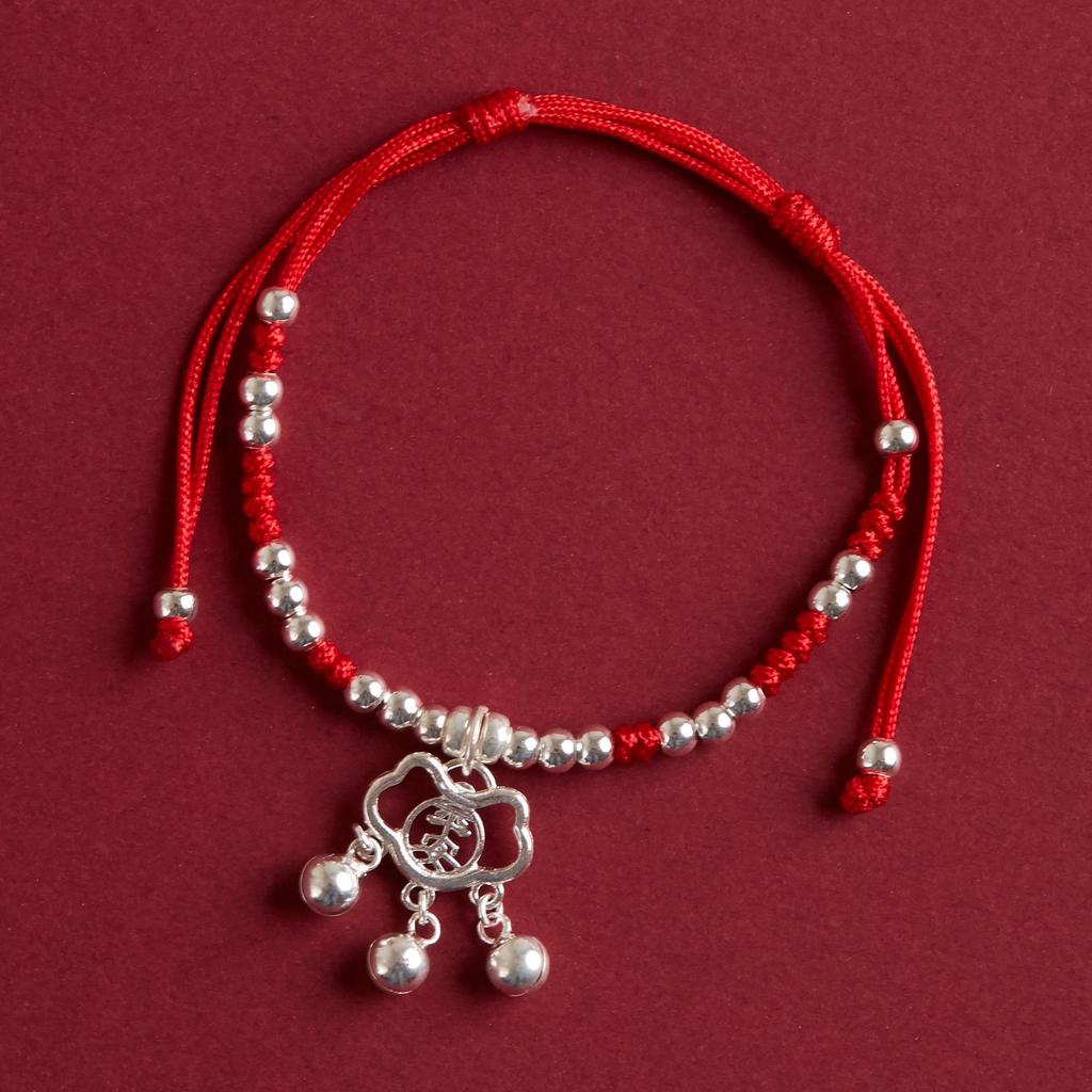 999 Sterlingsilber Rotes Band Armband für Babys und Erwachsene - Erster Geburtstag, Vollmond, Weihnachtsgeschenk