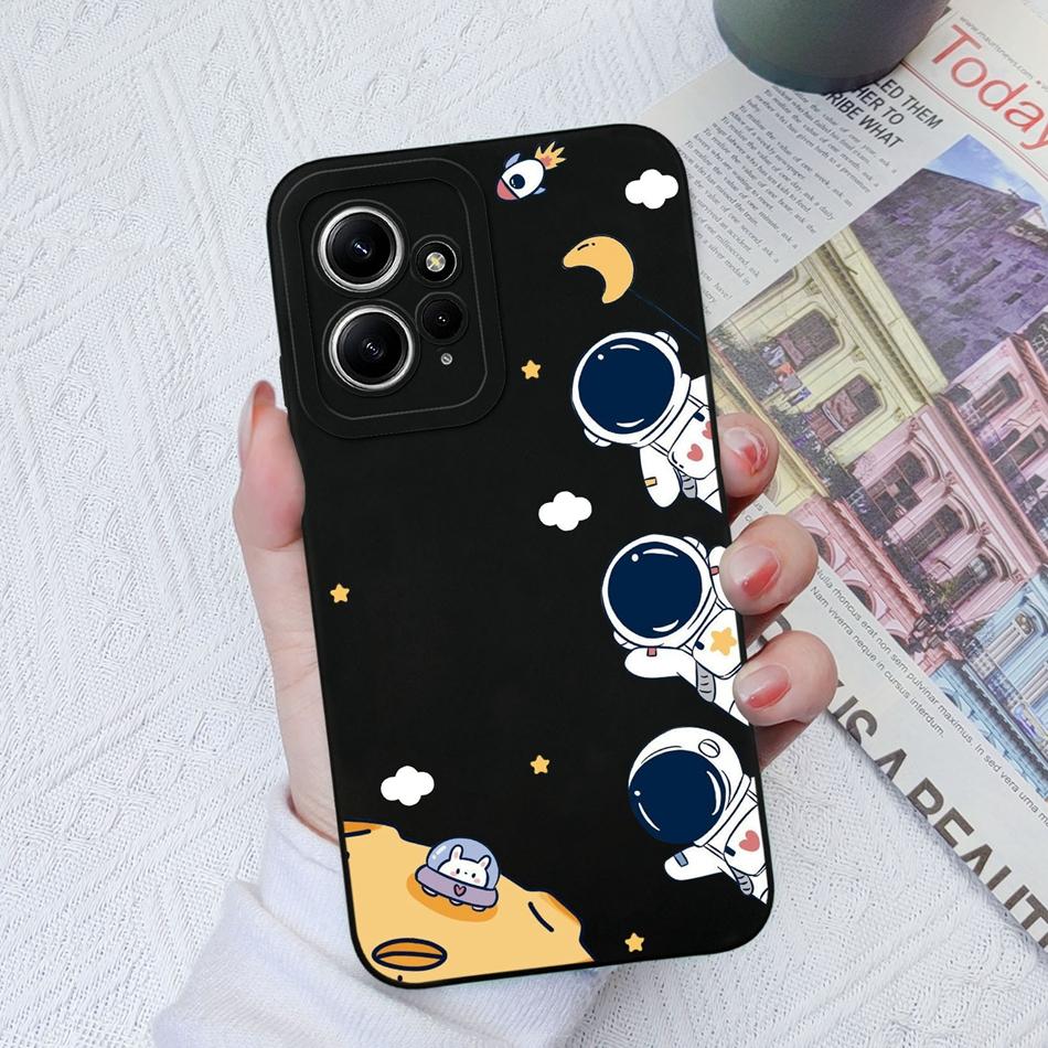 Cases For Xiaomi Redmi Note 12 12S 4G 5G Cute Patterned Liquid Silicone Anti Knock Back Cover For Redmi Note 12 S Funda Bumper