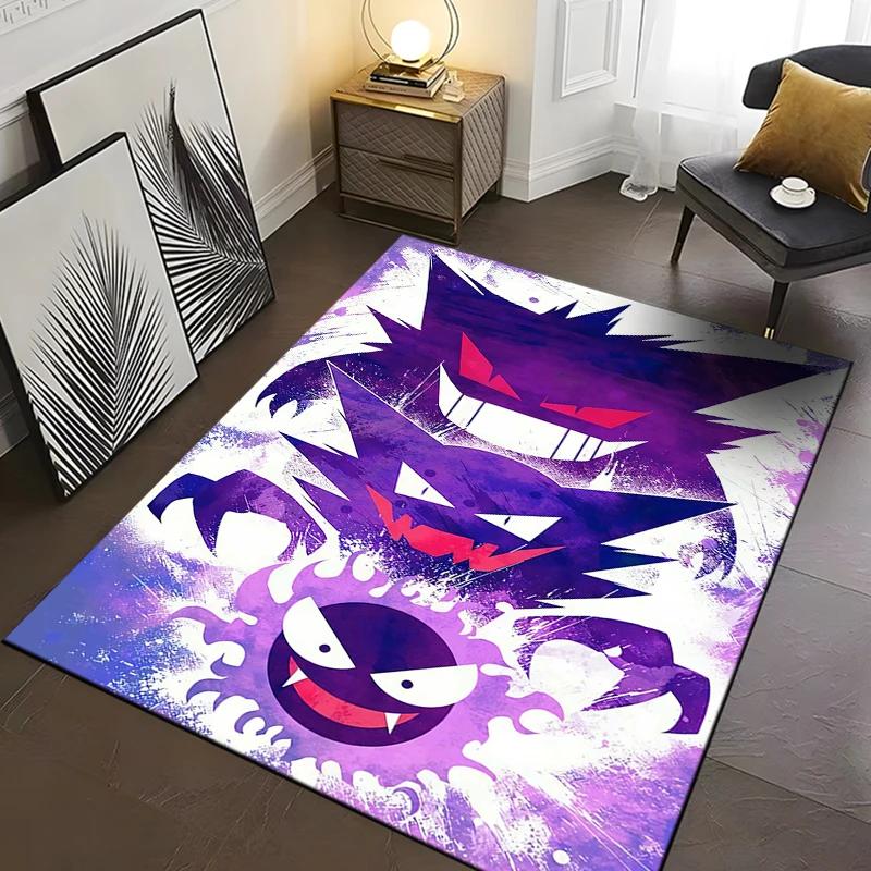 Pokemon Gengar Carpet New Release! Anti-slip Sound Insulation, Rug for Living Room Bedroom, Bedside and Office Areas,Durable Mat