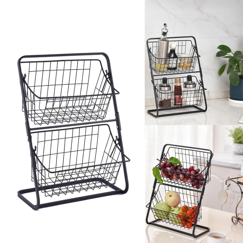 Kitchen Fruit and Vegetable Storage Rack Household Kitchen Living Room Vegetable and Fruit Basket Compartmentalized Storage Rack