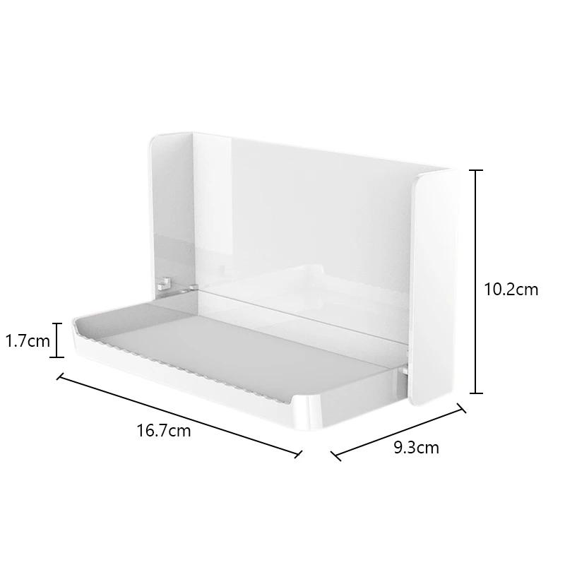 

Стеллаж для хранения косметики, складной настенный туалетный столик без перфорации, органайзер для макияжа, регулируемый держатель для помады, настенная полка