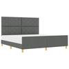 Bed Frame with Headboard Dark Gray 180 X 200 Cm Fabric