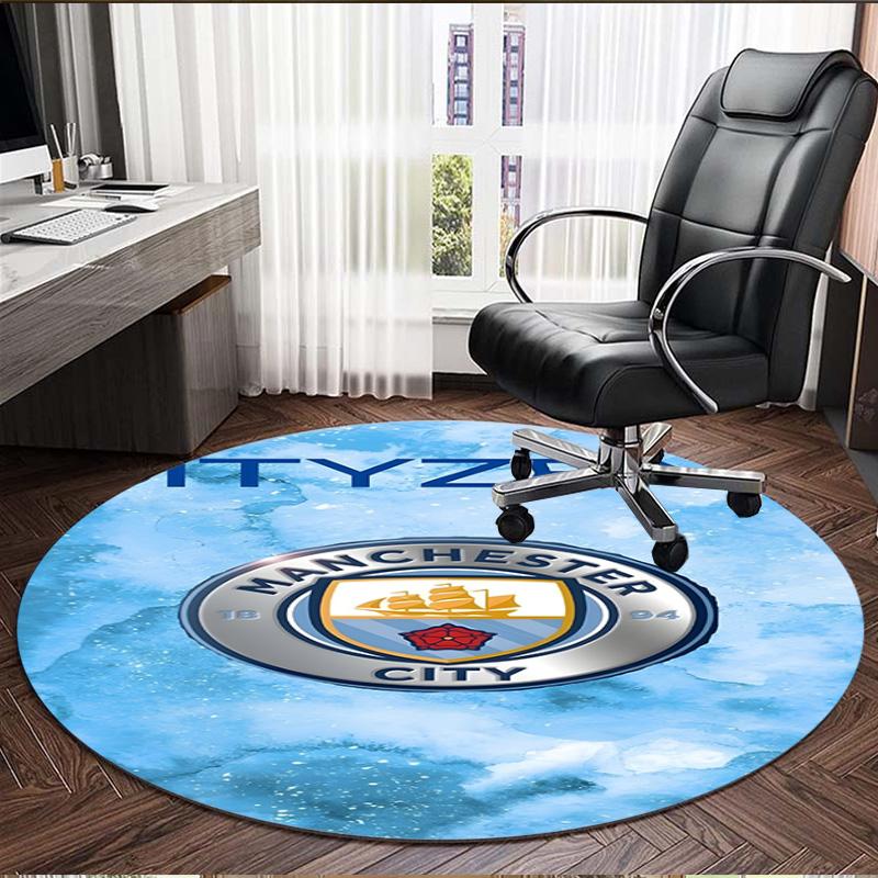 Manchester Football FC Print Round Rug, Washable Floor Carpet, For Entryway Dorm Laundry Room Office Study, Home Decor Birthday Christmas Gift