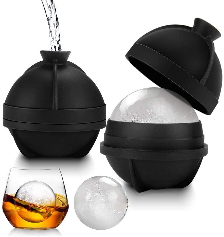 

2 упаковки формочек для льда в форме ромбовидного шара, формочки для льда из пищевого силикона, круглая форма для льда для коктейлей с виски, новая чёрный