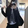 Gentle Korean Retro Knit Cardigan with Faux Two-Piece Design - 2025 Autumn/Winter Wool Sweater