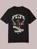 Western Graphic Print Casual T-shirt - Black Wild West Cowboy Revolver Design