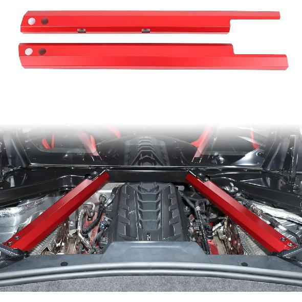 для аксессуаров Chevrolet Corvette C8 Алюминиевая декоративная планка для стяжки моторного отсека, Панель-заглушка левая правая для распорки моторного отсека, Совместимо с Corvette