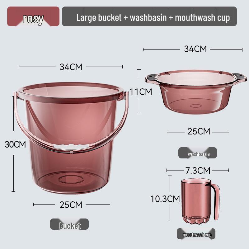 Förtjockad Transparent Plasttunna med Lock: Hushållsvattenförvaring, Tvätt- och Studentrums-användning