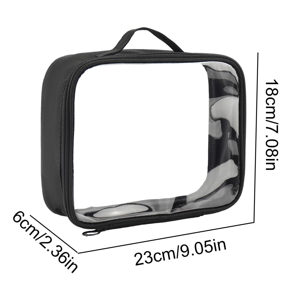 

Прозрачная косметичка Водонепроницаемая косметичка из ПВХ Дорожная косметичка Прозрачный органайзер для косметики Сумка для ручной клади в аэропорту CHINA чёрный