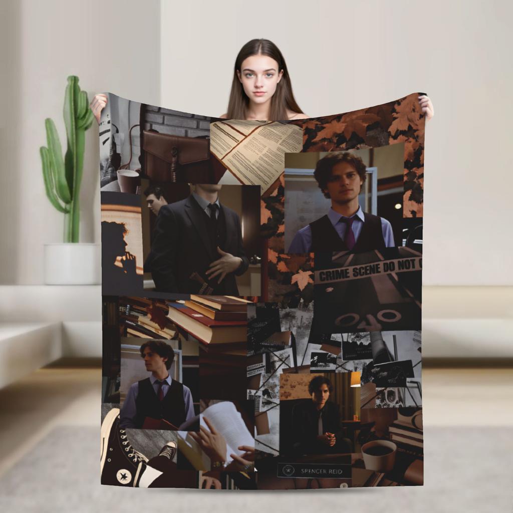New Arrival Criminal Minds Spencer Reid Flannel Blanket Warm Throw Blanket for Couch Chair Camping Bedspread Sofa Bed Cover