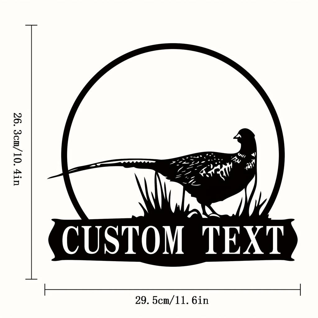 Metal Wall Art Peacock Silhouette Personalized Home Office Decor Matte Finish Reusable