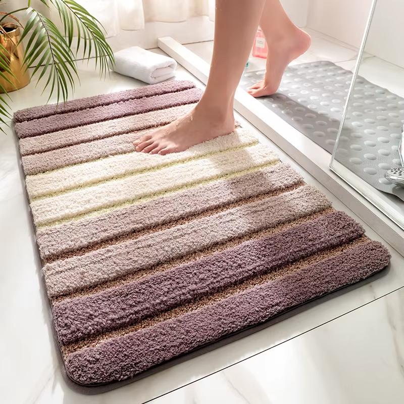 

Imitation Cashmere Bathroom Carpet Soft Foot Mat Toilet Water Absorption Non-Slip Toilet Anti-Dirty Wear-Resistant Mat Ho 40X60CM (1.3X2FT