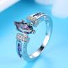 Colorful Marquise Zircon Ring: Women's Simple Fashion Versatile Jewelry