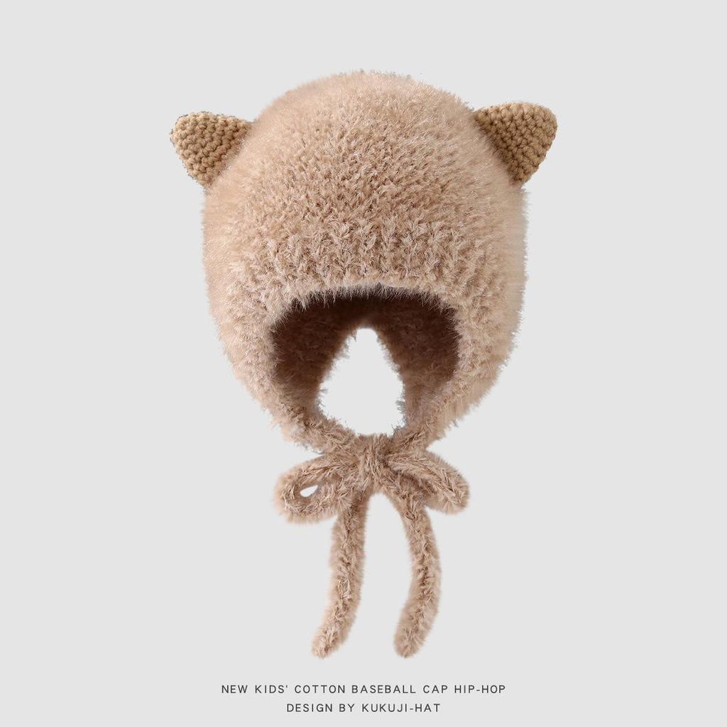 Unisex Baby Plush Ear Protection Hat - Warm, Windproof Autumn/Winter Pullover