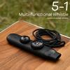 7-in-1 Survival Whistle with LED Light Compasses Thermometer for Outdoor Emergency Hiking Camping Fishing Multi Tool Safety Gear