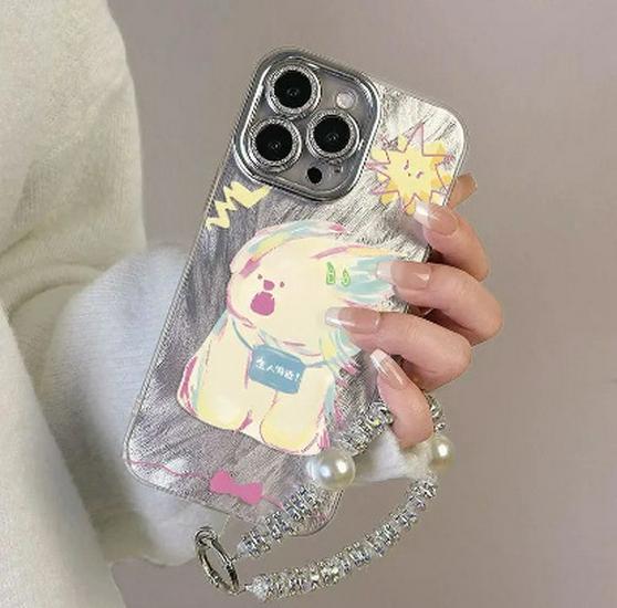 

Wind-Blown Puppy Cartoon Gauze Case for Apple 17 Pro Max/16, Dirt-Resistant, Fits 15, 13, 14 Pro Apple 15 Pro Max