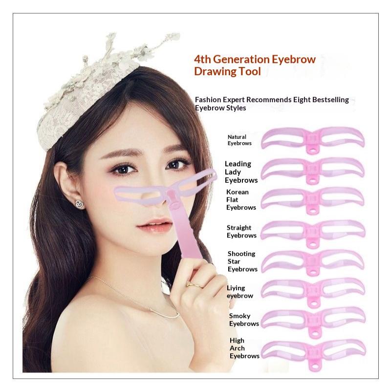 8 Styles Eyebrow Stencil Kit Reusable Design Eyebrow Shaping Template Tool Eyebrow Grooming Card For Beginners Makeup