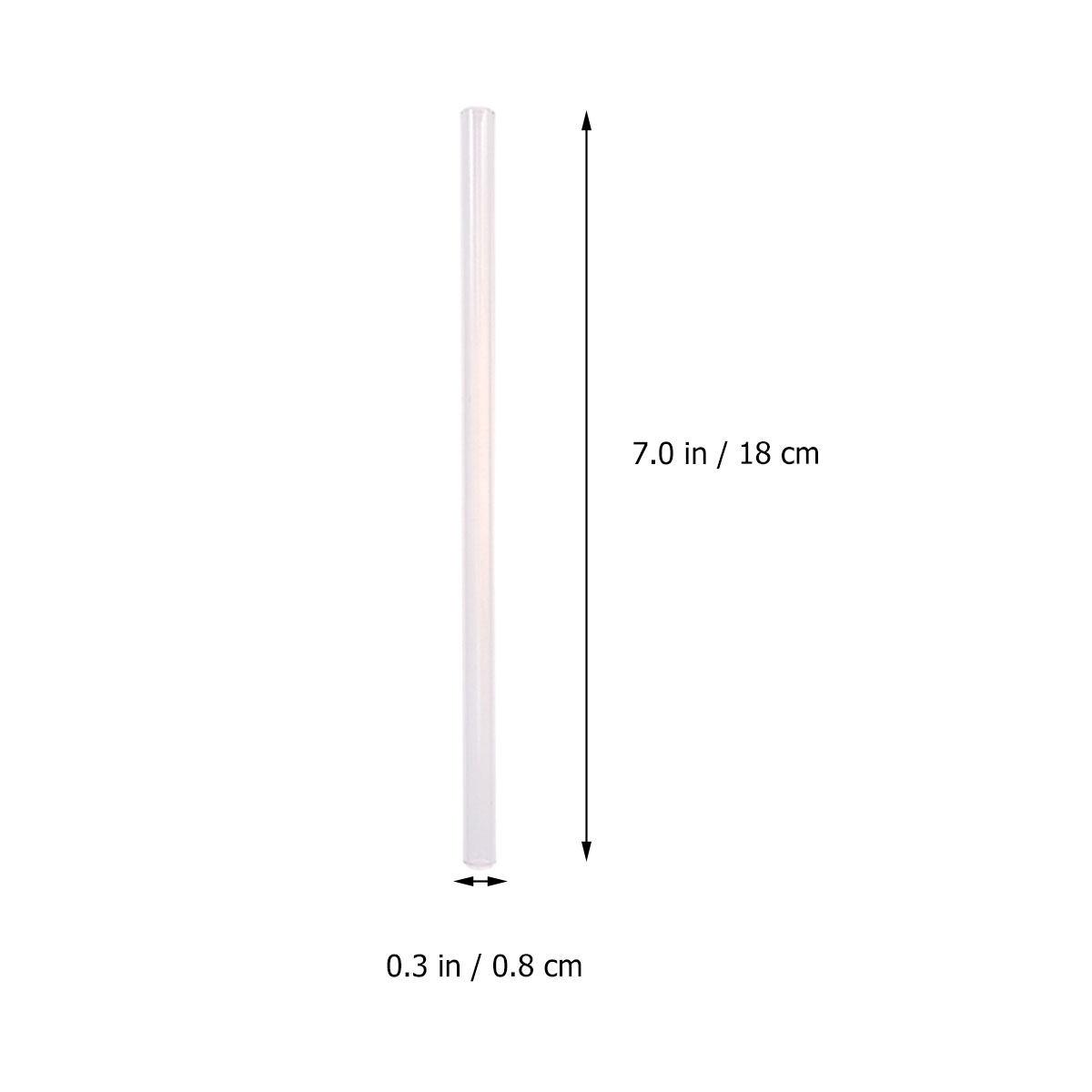 

10Pcs Transparent Reusable Glass Straws Heat Resistant High Borosilicate Drinking Straws Easy to Clean Safe прозорий