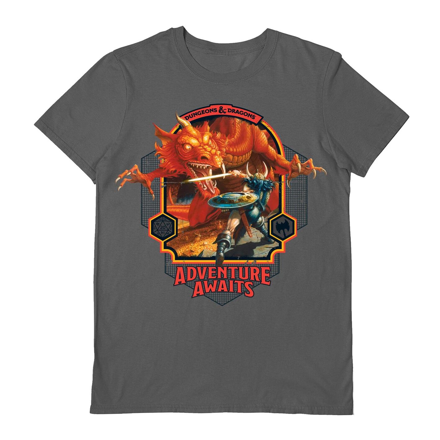 

Dungeons & Dragons 100% Cotton T-shirt Mens Tees Top - Official Adventure Awaits 3XL