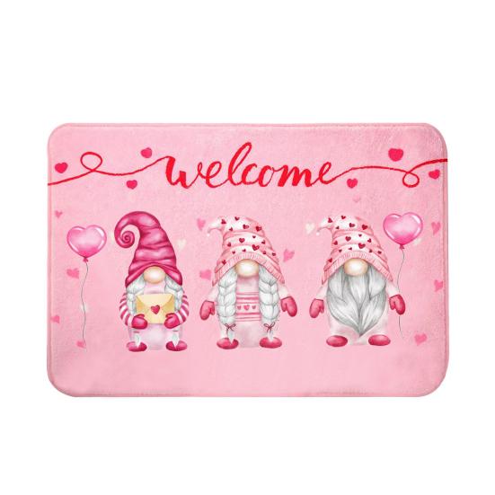 Chic Floor Mat Smooth Multifunctional Gnome Surface Cartoon Flocking Decorative Door Rug for Bathroom