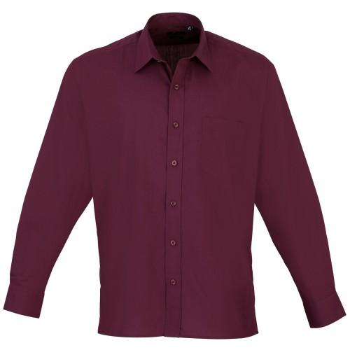 Premier Mens Premier Poplin Long-Sleeved Formal Shirt
