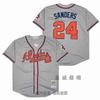 Mens Atlanta Braves Vintage Baseball Jersey 44 Hank Aaron Embroidered Retro MLB Fan Shirt Cotton Blend